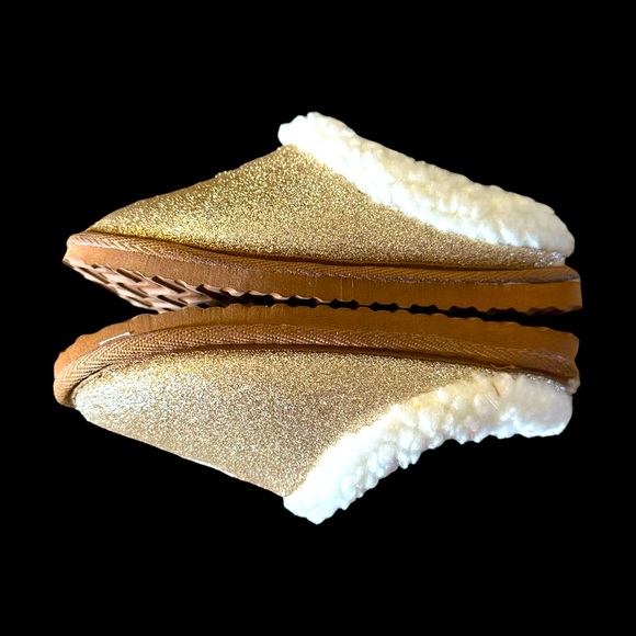 NWT Polo Ralph Lauren Gold Glitter Charlotte Scuff Slippers 13 (Little Kid) - Picture 7 of 10